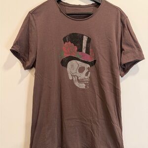 John Varvatos Dark Brown Skull Tee